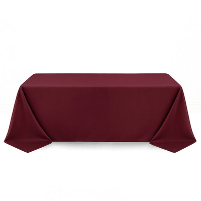 Premium Polyester Rectangle Tablecloth 90"x132" - 220GSM - Burgundy - By TCF Linen - thumbnail number 1