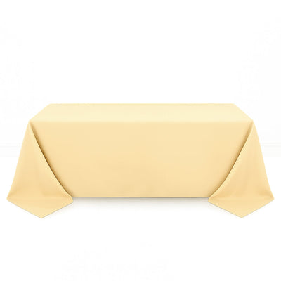 Premium Polyester Rectangle Tablecloth 90"x132" - 220GSM - Champagne - By TCF Linen - thumbnail number 1