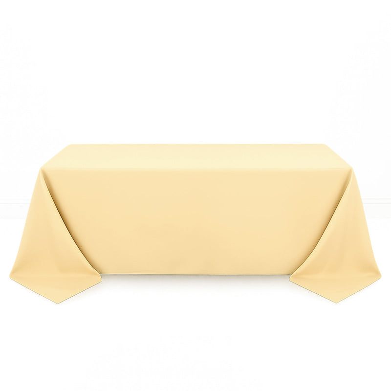 Premium Polyester Rectangle Tablecloth 90"x132" - 220GSM - Champagne - By TCF Linen - thumbnail number 1