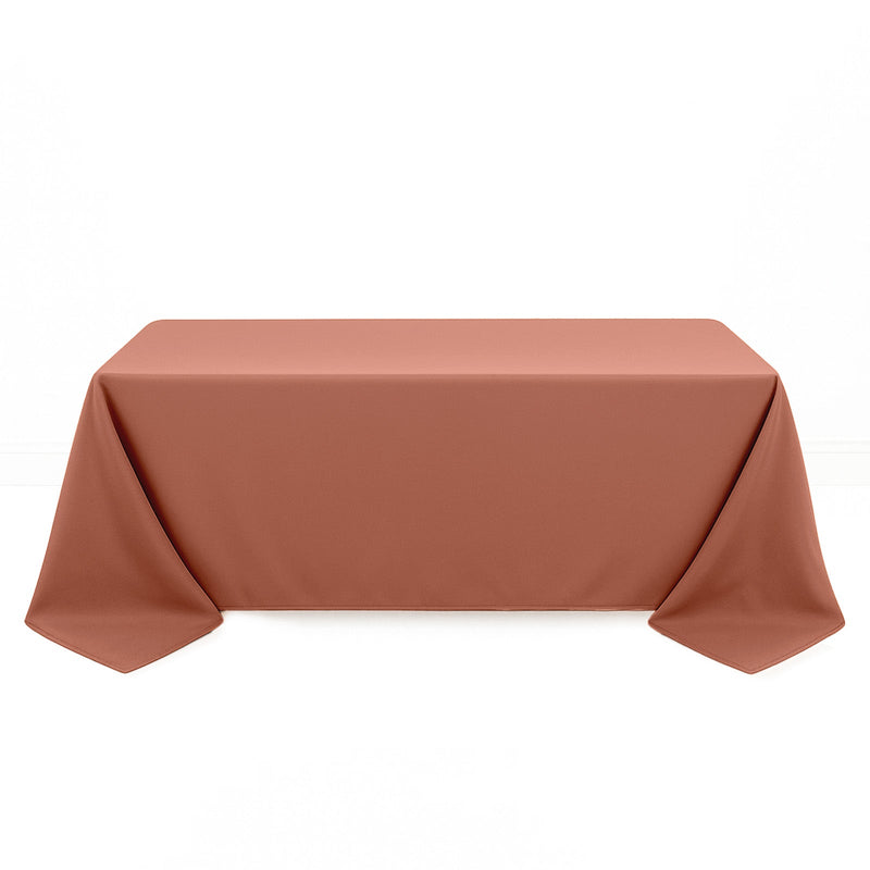 Premium Polyester Rectangle Tablecloth 90"x132" - 220GSM - Terracotta - By TCF Linen - thumbnail number 1