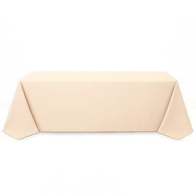 Premium Polyester Rectangle Tablecloth 90"x156" - 220GSM - Beige - By TCF Linen - thumbnail number 1