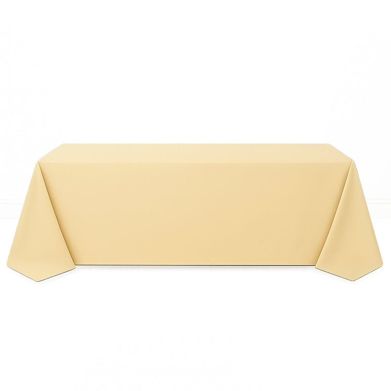 Premium Polyester Rectangle Tablecloth 90"x156" - 220GSM - Champagne - By TCF Linen - thumbnail number 1