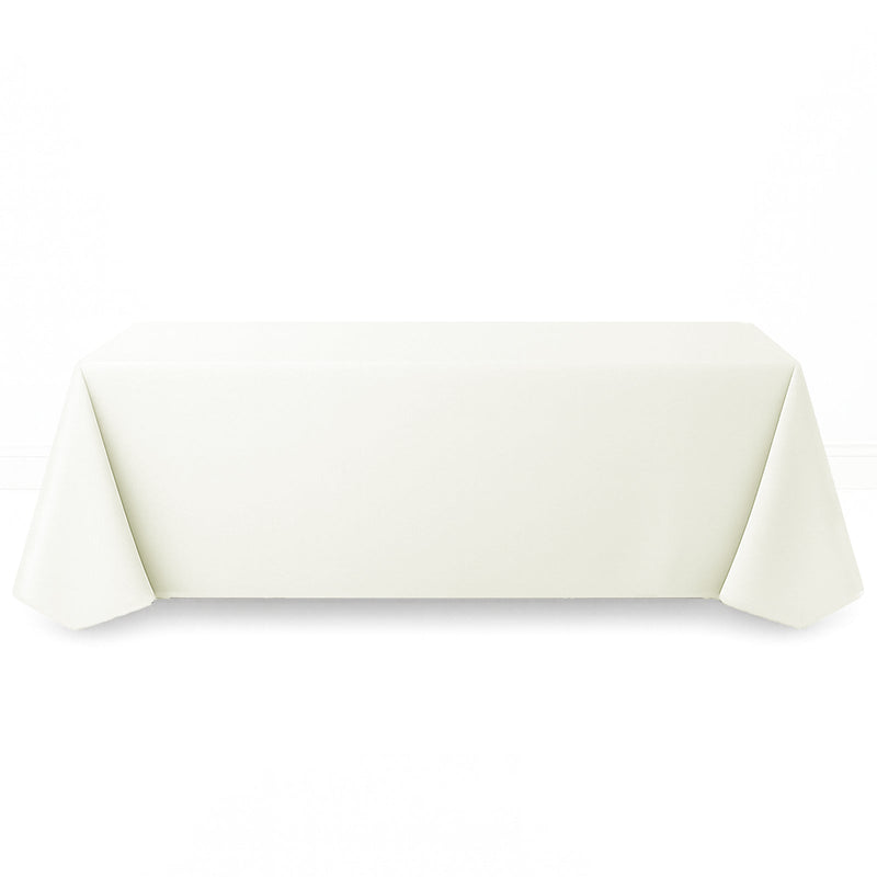 Premium Polyester Rectangle Tablecloth 90"x156" - 220GSM - Ivory - By TCF Linen - thumbnail number 1