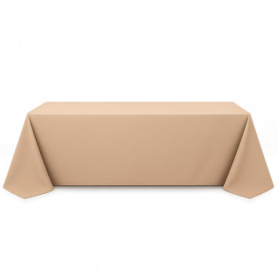 Premium Polyester Rectangle Tablecloth 90"x156" - 220GSM - Nude - By TCF Linen - thumbnail number 1