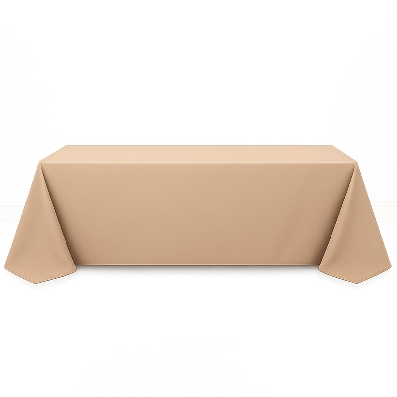 Premium Polyester Rectangle Tablecloth 90"x156" - 220GSM - Nude - By TCF Linen - thumbnail number 1
