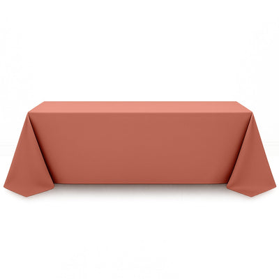 Premium Polyester Rectangle Tablecloth 90"x156" - 220GSM - Terracotta - By TCF Linen - thumbnail number 1