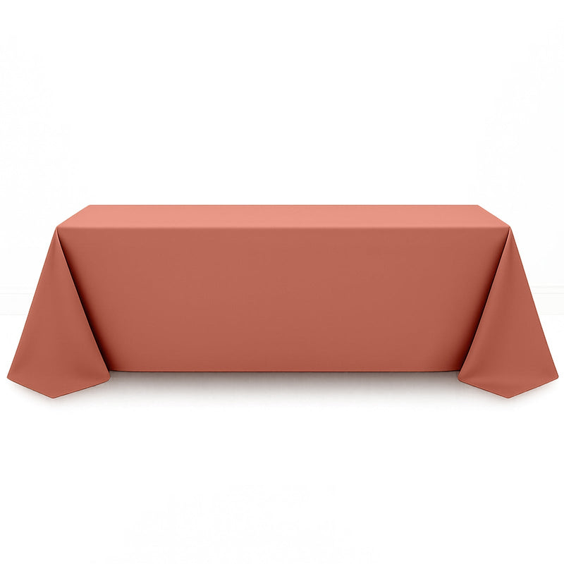 Premium Polyester Rectangle Tablecloth 90"x156" - 220GSM - Terracotta - By TCF Linen - thumbnail number 1
