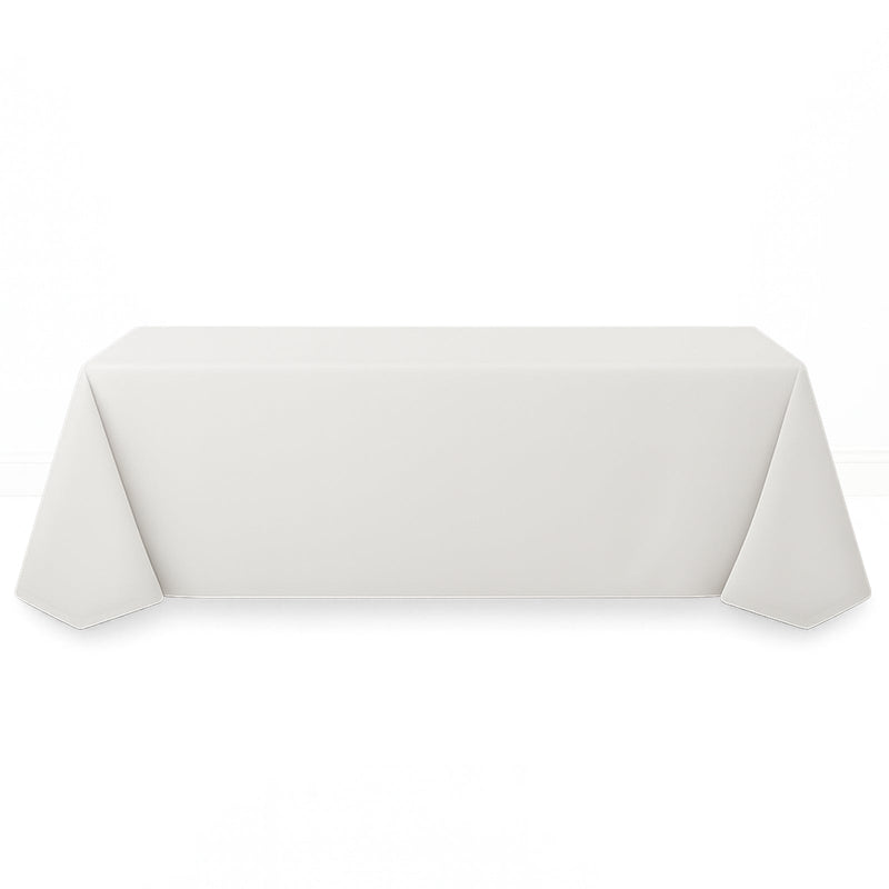 Premium Polyester Rectangle Tablecloth 90"x156" - 220GSM - White - By TCF Linen - thumbnail number 1
