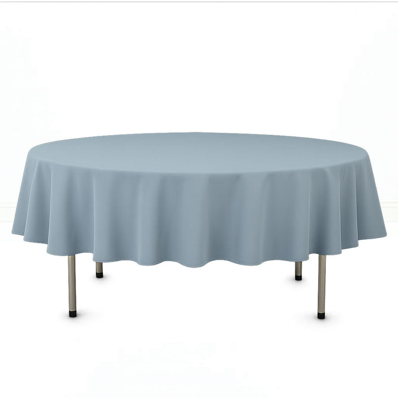 Premium Polyester Round Tablecloth 90" - 220GSM - Dusty Blue - By TCF Linen - thumbnail number 1