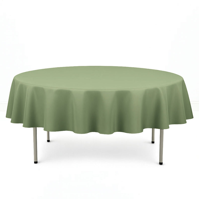 Premium Polyester Round Tablecloth 90" - 220GSM - Dusty Sage - By TCF Linen - thumbnail number 1