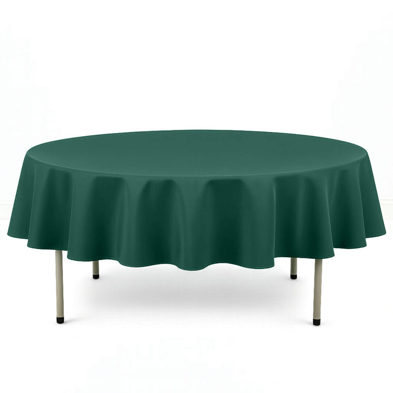 Premium Polyester Round Tablecloth 90" - 220GSM - Hunter Emerald Green - By TCF Linen - thumbnail number 1