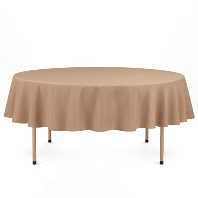 Premium Polyester Round Tablecloth 90" - 220GSM - Nude - By TCF Linen - thumbnail number 1