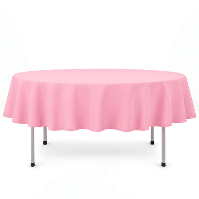 Premium Polyester Round Tablecloth 90" - 220GSM - Pink - By TCF Linen - thumbnail number 1