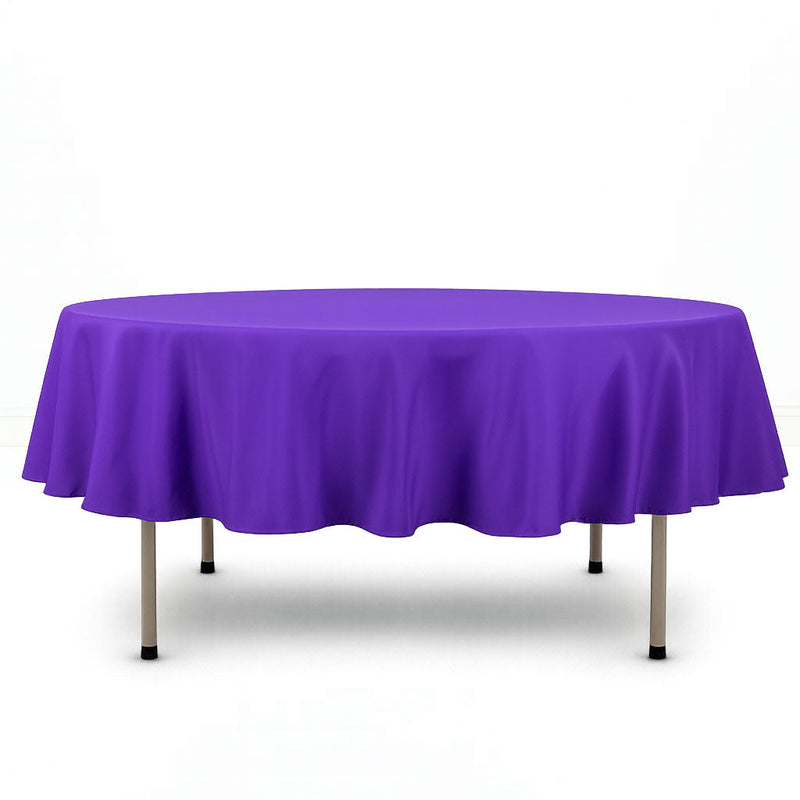 Premium Polyester Round Tablecloth 90" - 220GSM - Purple - By TCF Linen - thumbnail number 1