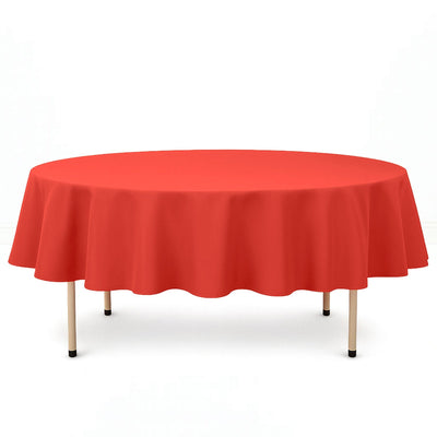 Premium Polyester Round Tablecloth 90" - 220GSM - Red - By TCF Linen - thumbnail number 1