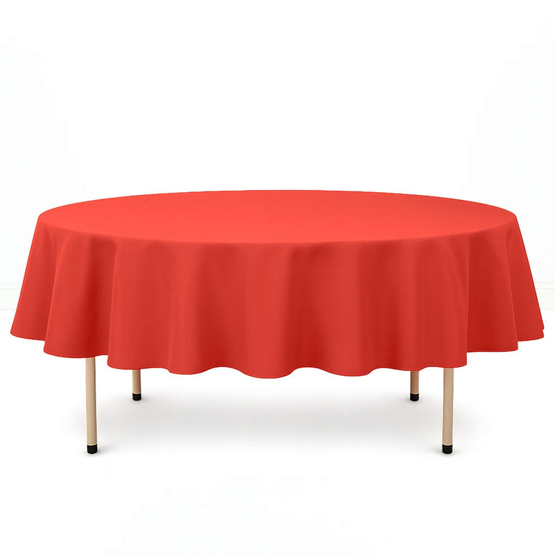 Premium Polyester Round Tablecloth 90" - 220GSM - Red - By TCF Linen - thumbnail number 1