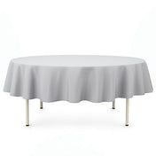 Premium Polyester Round Tablecloth 90" - 220GSM - Silver - By TCF Linen - thumbnail number 1