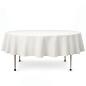 Premium Polyester Round Tablecloth 90" - 220GSM - White - By TCF Linen - thumbnail number 1