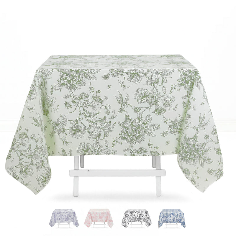 Polyester Square Tablecloth 70"x70" French Toile Pattern - By TCF Linen - thumbnail number 1