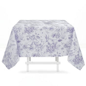 Polyester Square Tablecloth 70"x70" French Toile Pattern - Lavender - By TCF Linen - thumbnail number 1