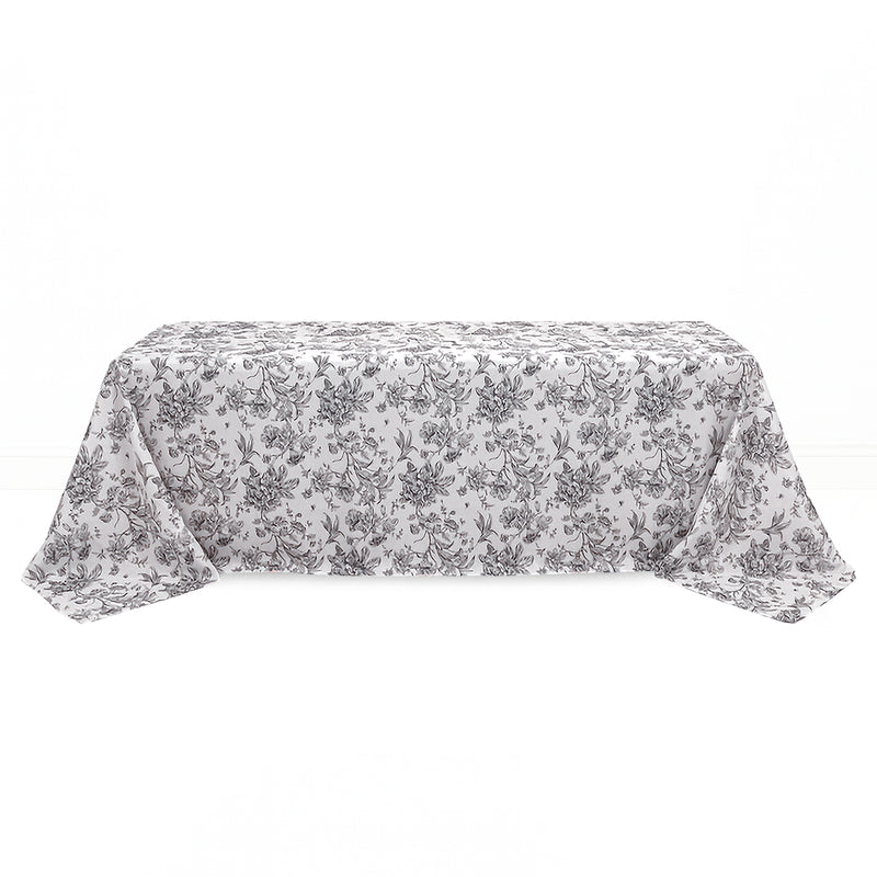 Polyester Rectangular Tablecloth 90"x156" French Toile Pattern - By TCF Linen - thumbnail number 2