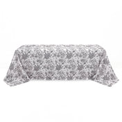 Polyester Rectangular Tablecloth 90"x156" French Toile Pattern - Black - By TCF Linen - thumbnail number 1