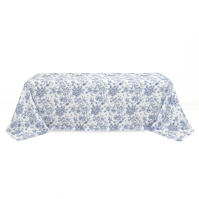 Polyester Rectangular Tablecloth 90"x156" French Toile Pattern - By TCF Linen - thumbnail number 4
