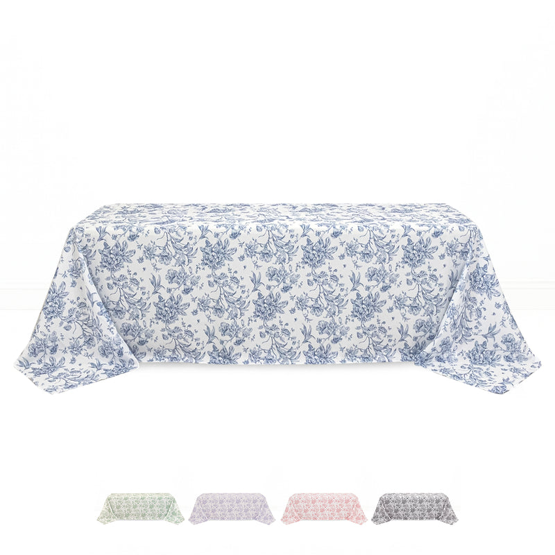 Polyester Rectangular Tablecloth 90"x156" French Toile Pattern - By TCF Linen - thumbnail number 1