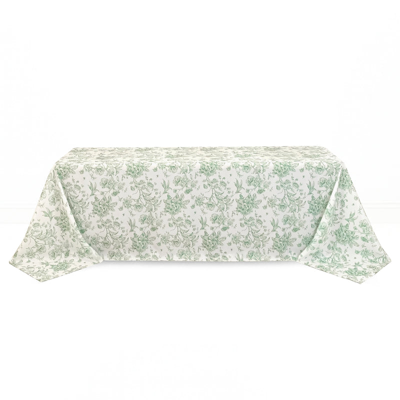 Polyester Rectangular Tablecloth 90"x156" French Toile Pattern - By TCF Linen - thumbnail number 3