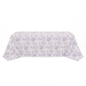 Polyester Rectangular Tablecloth 90"x156" French Toile Pattern - Lavender - By TCF Linen - thumbnail number 1