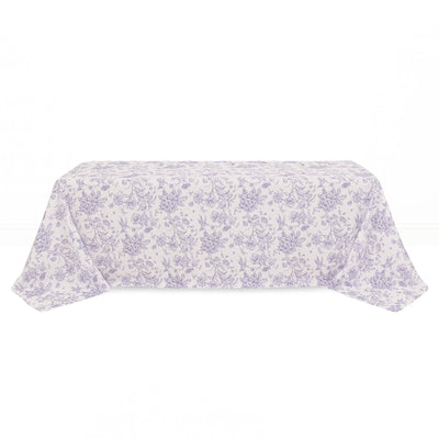 Polyester Rectangular Tablecloth 90"x156" French Toile Pattern - Lavender - By TCF Linen