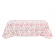 Polyester Rectangular Tablecloth 90"x156" French Toile Pattern - Pink - By TCF Linen - thumbnail number 1