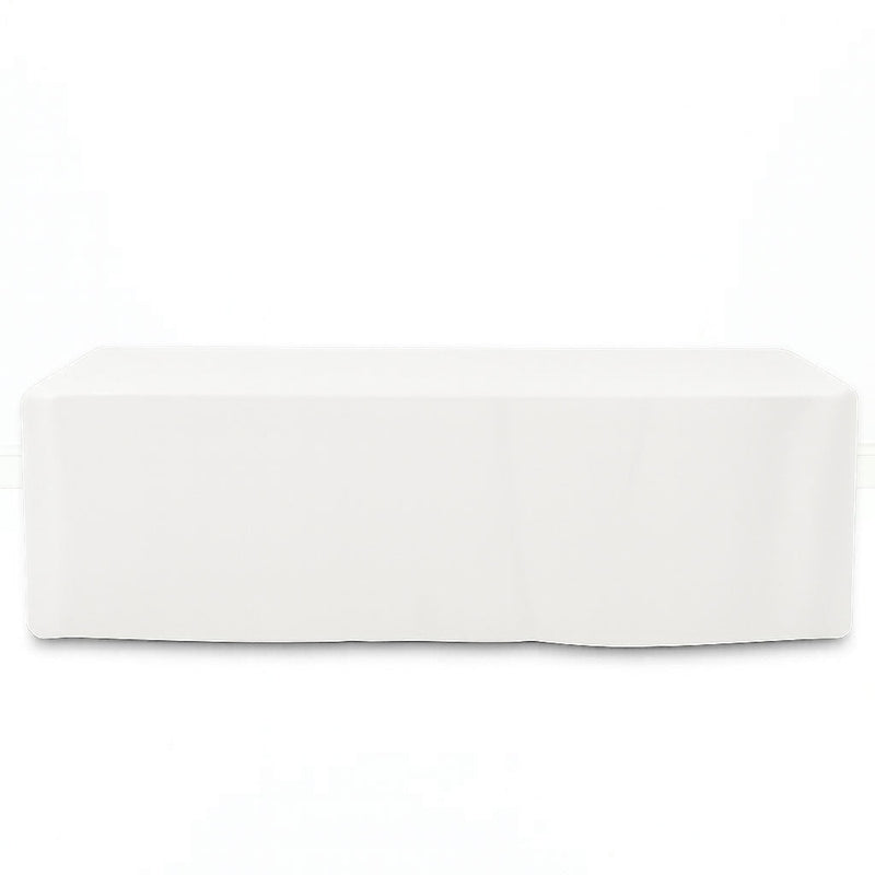 Premium Polyester Rectangle Tablecloth 6ft - 220GSM - White - By TCF Linen - thumbnail number 1