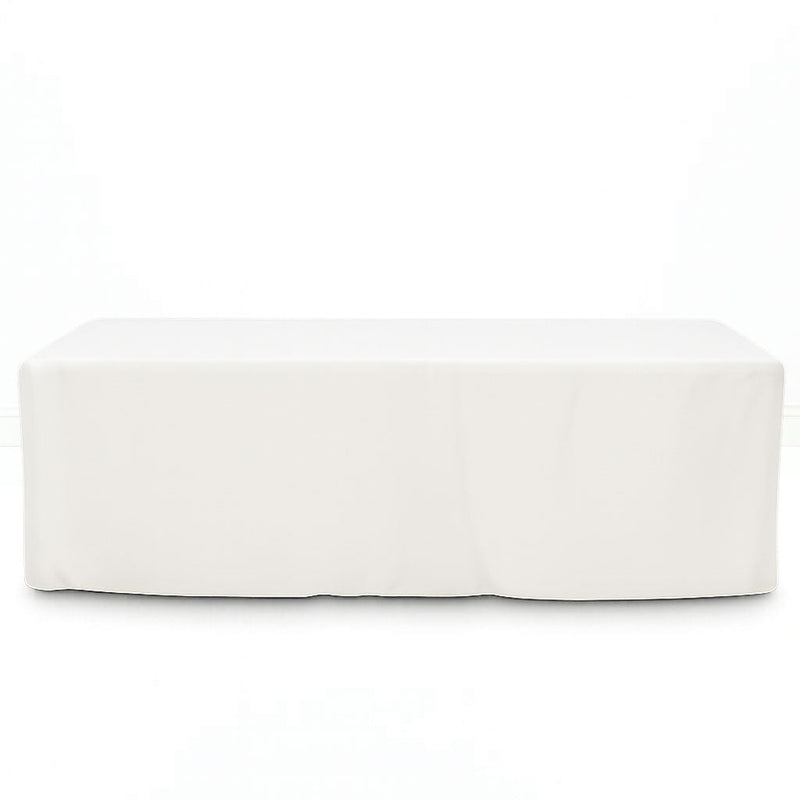 Premium Polyester Rectangle Tablecloth 8ft - 220GSM - White - By TCF Linen - thumbnail number 1