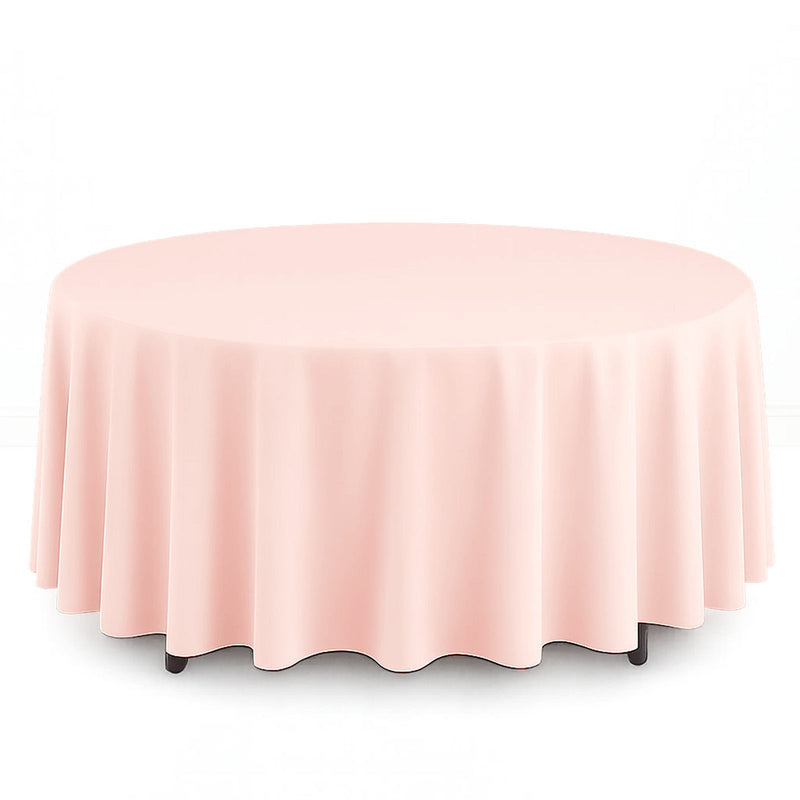 Scuba Polyester Round Tablecloth 108" - Blush - By TCF Linen - thumbnail number 1