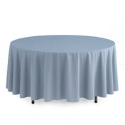 Scuba Polyester Round Tablecloth 108" - Dusty Blue - By TCF Linen - thumbnail number 1