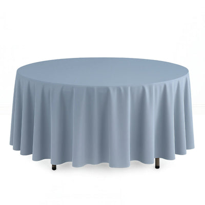 Scuba Polyester Round Tablecloth 108" - Dusty Blue - By TCF Linen - thumbnail number 1