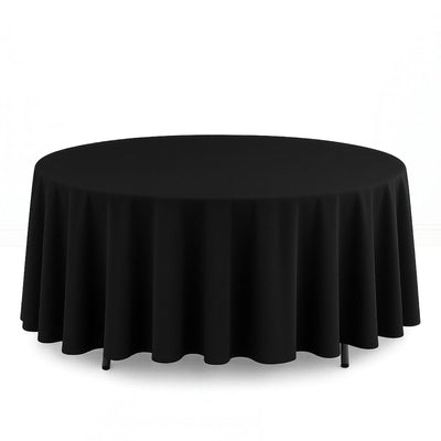 Scuba Polyester Round Tablecloth 108" - Black - By TCF Linen - thumbnail number 1