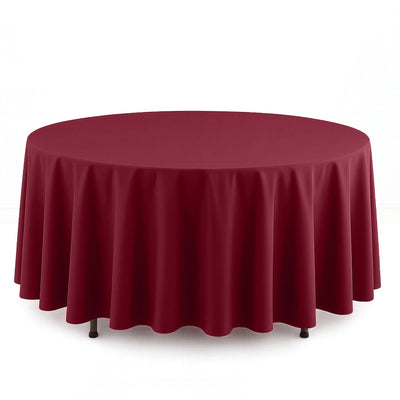 Scuba Polyester Round Tablecloth 108" - Burgundy - By TCF Linen - thumbnail number 1