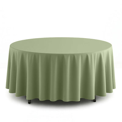 Scuba Polyester Round Tablecloth 108" - Dusty Sage - By TCF Linen - thumbnail number 1