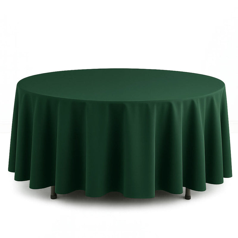 Scuba Polyester Round Tablecloth 108" - Hunter Emerald Green - By TCF Linen - thumbnail number 1