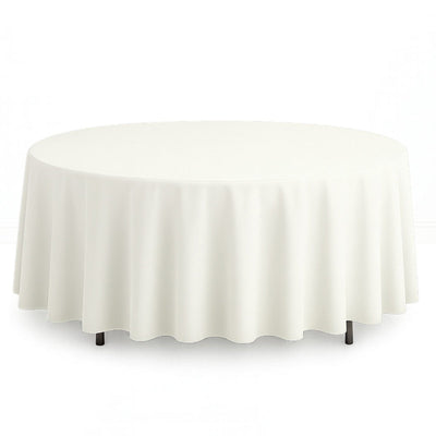 Scuba Polyester Round Tablecloth 108" - Ivory - By TCF Linen - thumbnail number 1