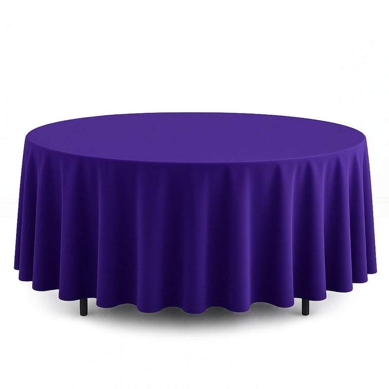 Scuba Polyester Round Tablecloth 108" - Purple - By TCF Linen - thumbnail number 1