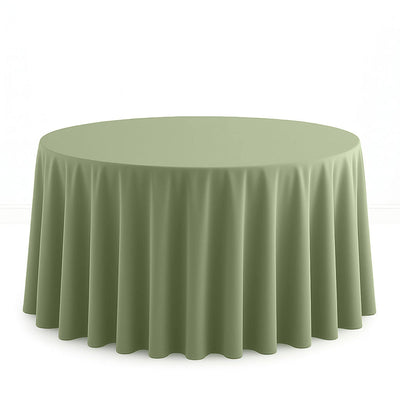 Scuba Polyester Round Tablecloth 120" - Dusty Sage - By TCF Linen - thumbnail number 1