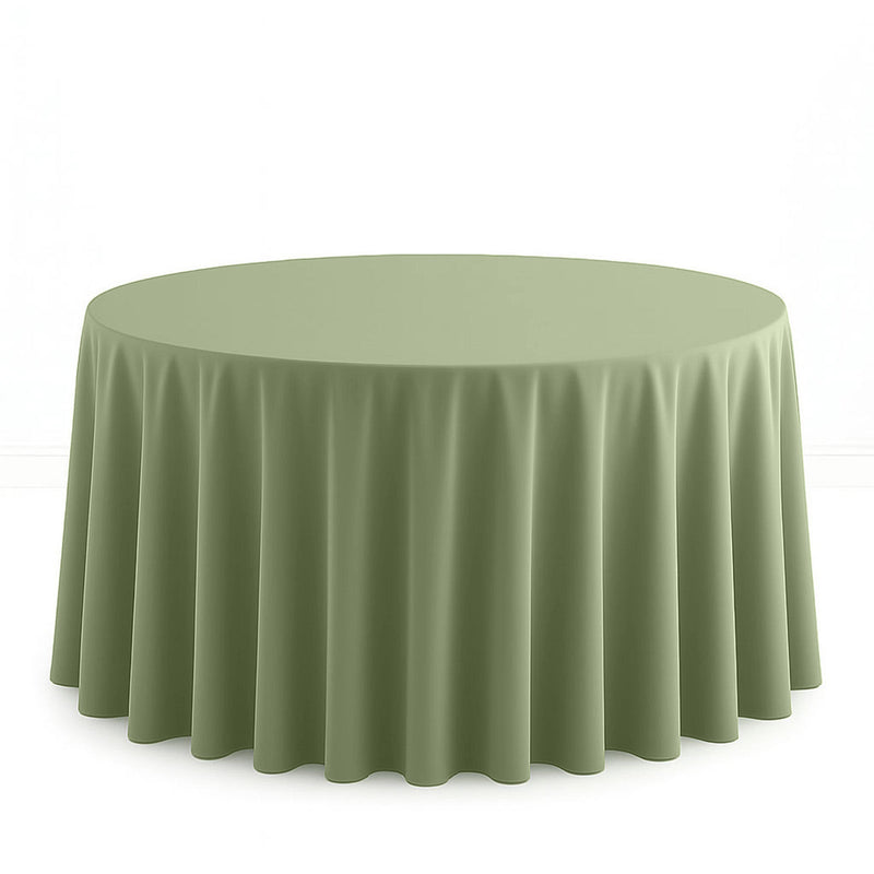 Scuba Polyester Round Tablecloth 120" - Dusty Sage - By TCF Linen - thumbnail number 1