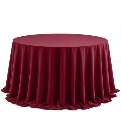 Scuba Polyester Round Tablecloth 132" - Burgundy - By TCF Linen - thumbnail number 1