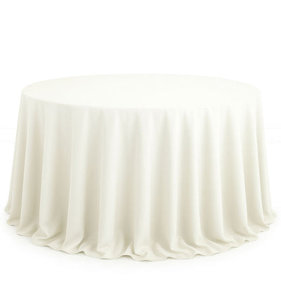 Scuba Polyester Round Tablecloth 132" - Ivory - By TCF Linen - thumbnail number 1