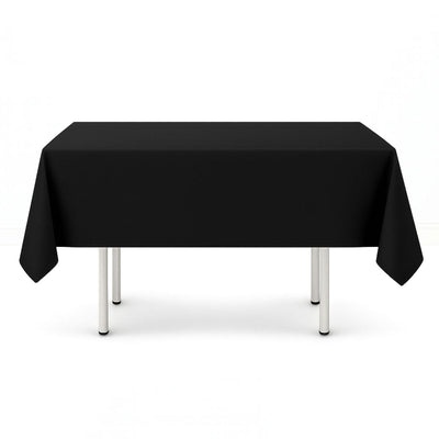 Black scuba polyester square tablecloth 54"x54" for event tables - thumbnail number 1