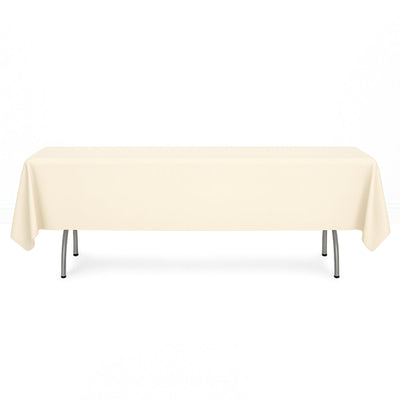 Scuba Polyester Rectangular Tablecloth 60"x102" - Beige - By TCF Linen - thumbnail number 1