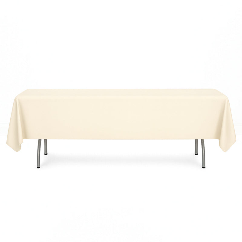 Scuba Polyester Rectangular Tablecloth 60"x102" - Beige - By TCF Linen - thumbnail number 1